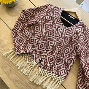 Boho Quilted Jacket with Fringe